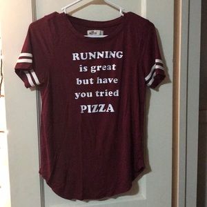 short sleeved quoted shirt.